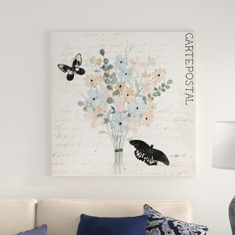 Gilded Fleurs Pastel I by Grace Popp - Wrapped Canvas Print, 91cm H x 91cm W