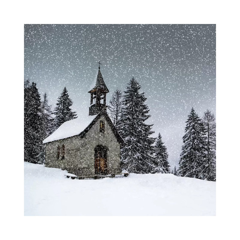 Bavarian Winters Tale Anna Chapel by Melanie Viola - Print on Canvas, Wrapped Canvas, 93.98 cm H x 93.98 cm W x 1.91 cm D