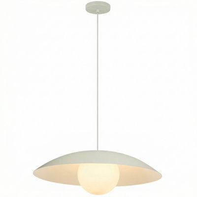 Luminaire suspendu 1 lumière Kempst - 16 po - Beige mat