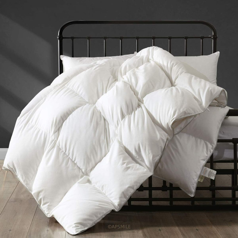All Season Goose Down Duvet Insert Fluffy Warmth Breathable Bed Comforter, King