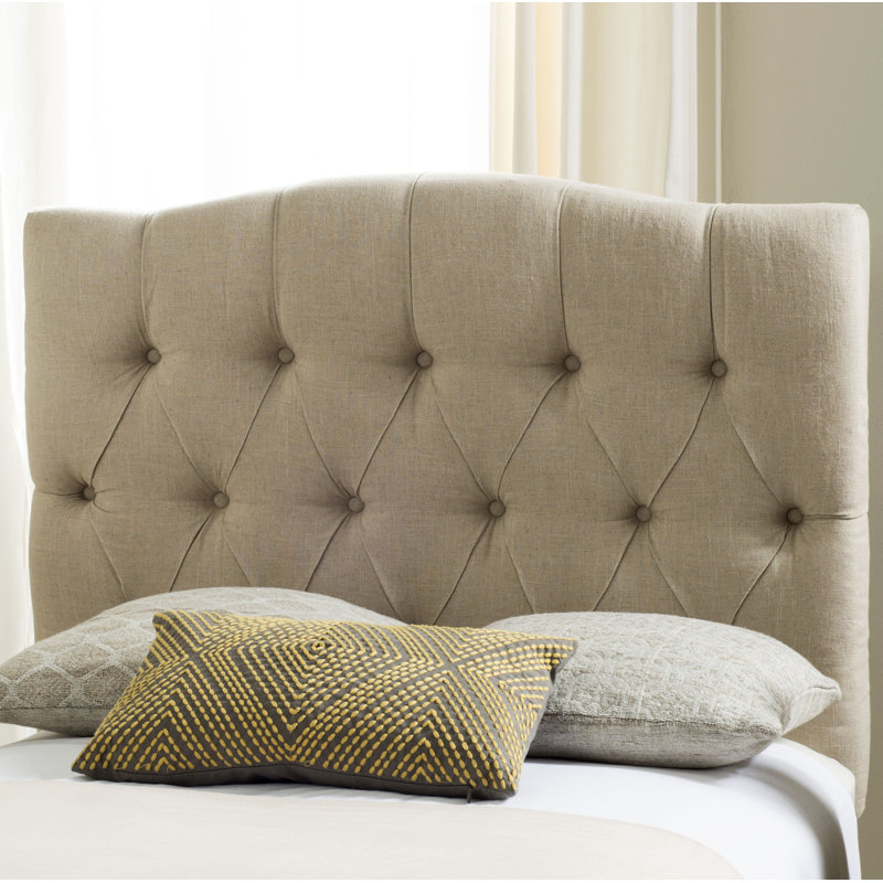 Nicastro Upholstered Panel Headboard, Polyester Navy, Queen