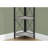 4 Tier Bookcase For Decor - Grey Laminate, Metal Legs In Wood-Look Black Base