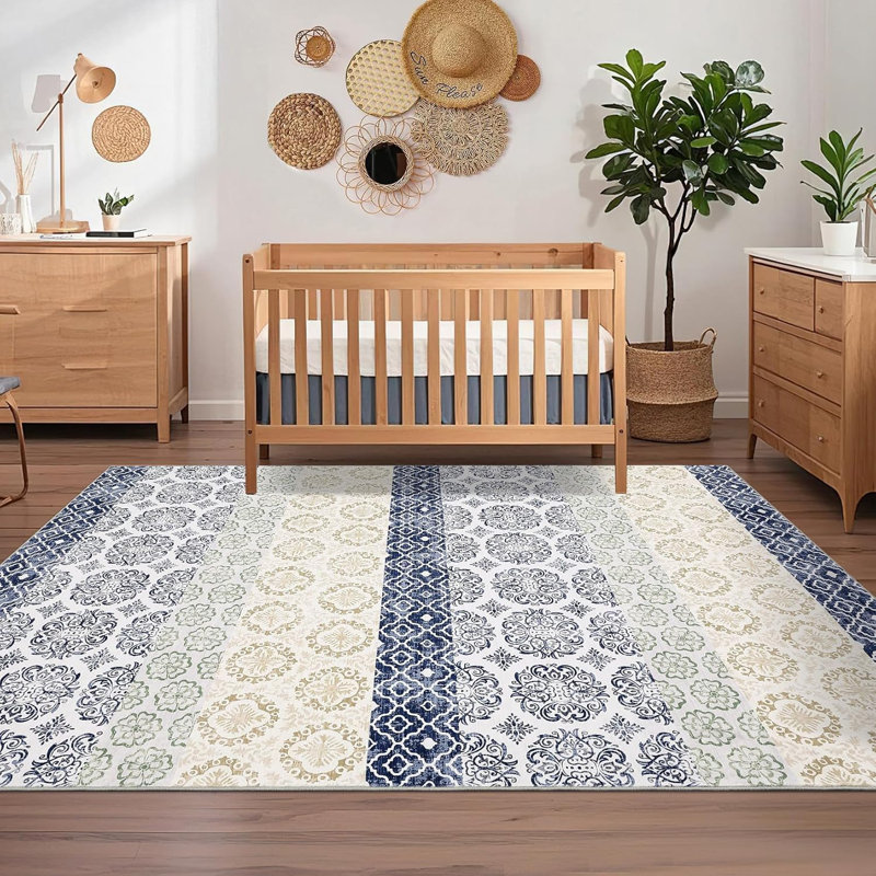 Washable Hallway Rugs Vintage Printed Carpet Runner, Non-Shedding Farmhouse Floor Cover, Foldable Thin Accent Rugs, Easy Cleaning, for Bedroom, Kitchen, Laundry