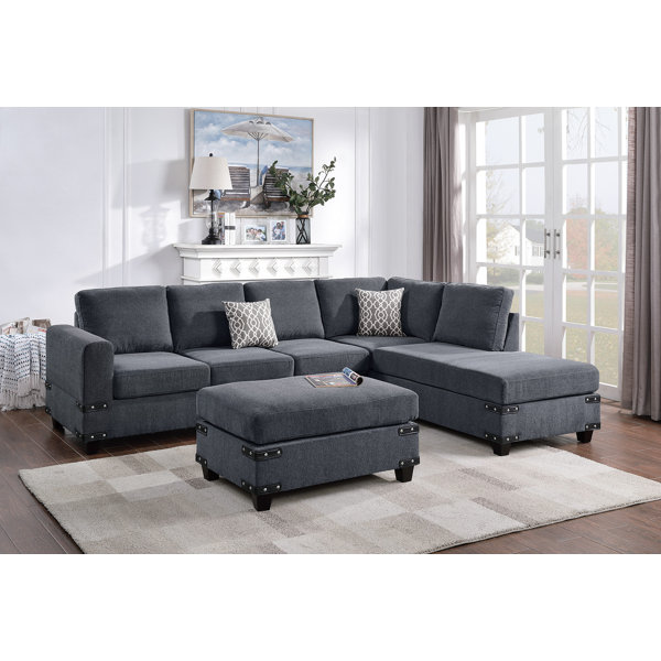 Winston Porter Saari 3 - Piece Upholstered Sectional & Reviews | Wayfair