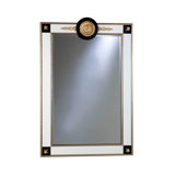 Black, White And Gold Rectangle Solid Wood Mirror