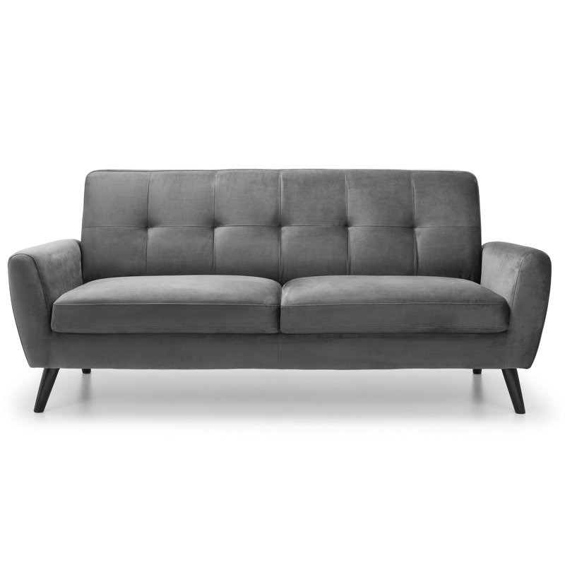 Bostrom 3 Seater Linen Sofa, Dark Grey, Dark Brown