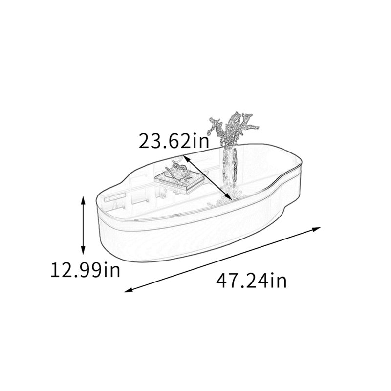 Table basse de rangement Creat Creative, H 12,99 po x L 47,24 po x l 23,62 po