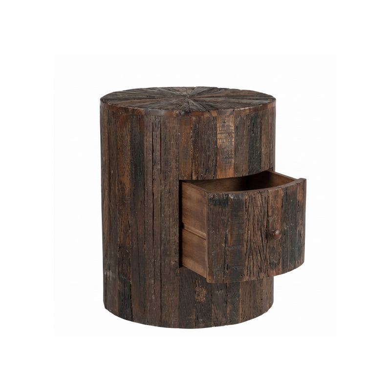 Mulvane Dark Brown One Drawer End Table
