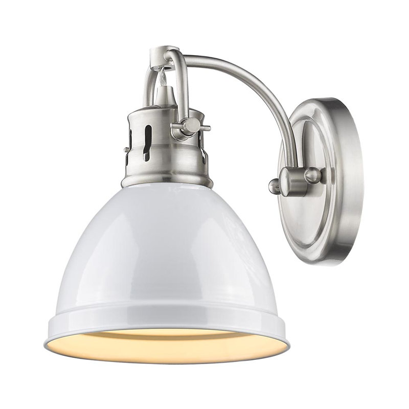 Applique murale 1 lumière pour salle de bain Calico, Étain, Blanc
