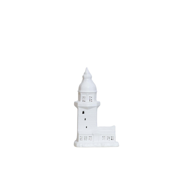 Elegant White Ceramic Decorative Object, 7.1 x 3.1 x 10.8 inches | 100% Ceramic Material | Perfect for Home Décor, Accent Pieces & Stylish Centerpieces | Enhance Your Living Room & Office Aesthetics