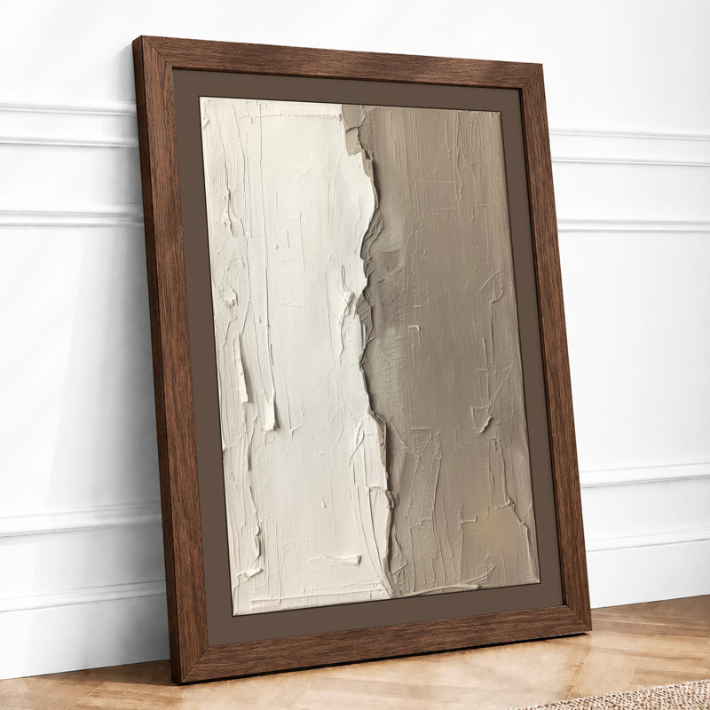 Divided Spaces Minimalist - Framed Print, Walnut, A3 - 42.0 x 29.7 cm
