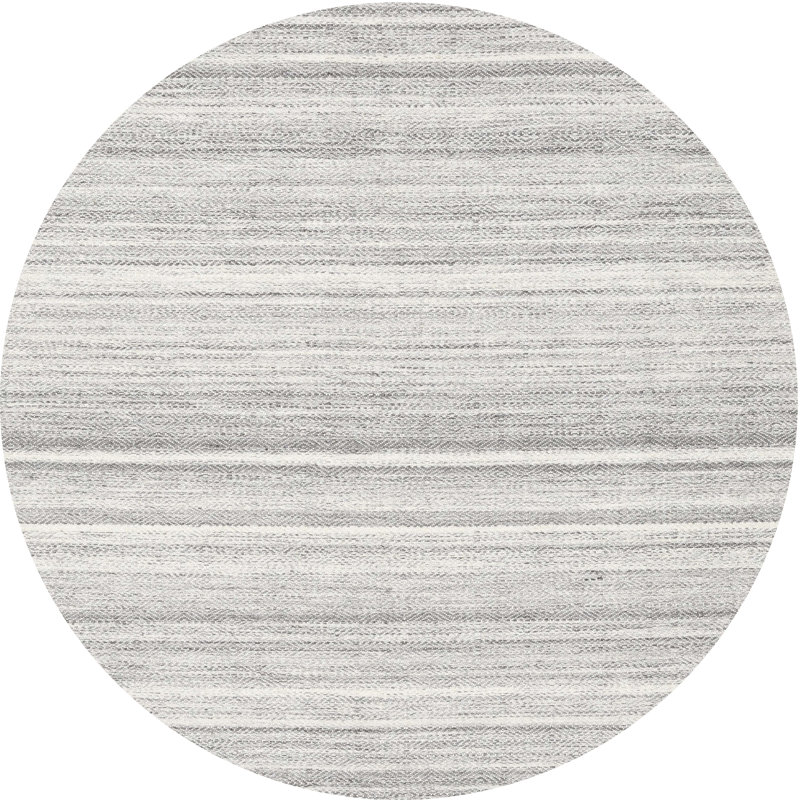 Tapis à motif abstrait gris / noir, Rond 6 pi