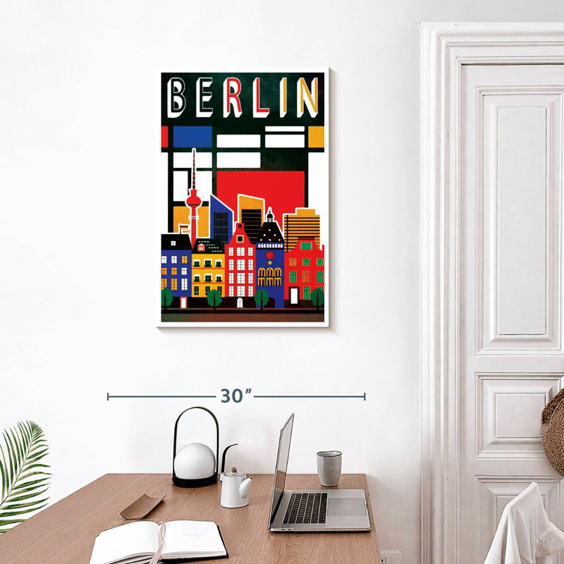 Affiche rétro de Berlin, Berlin, H 30 po x l 20 po