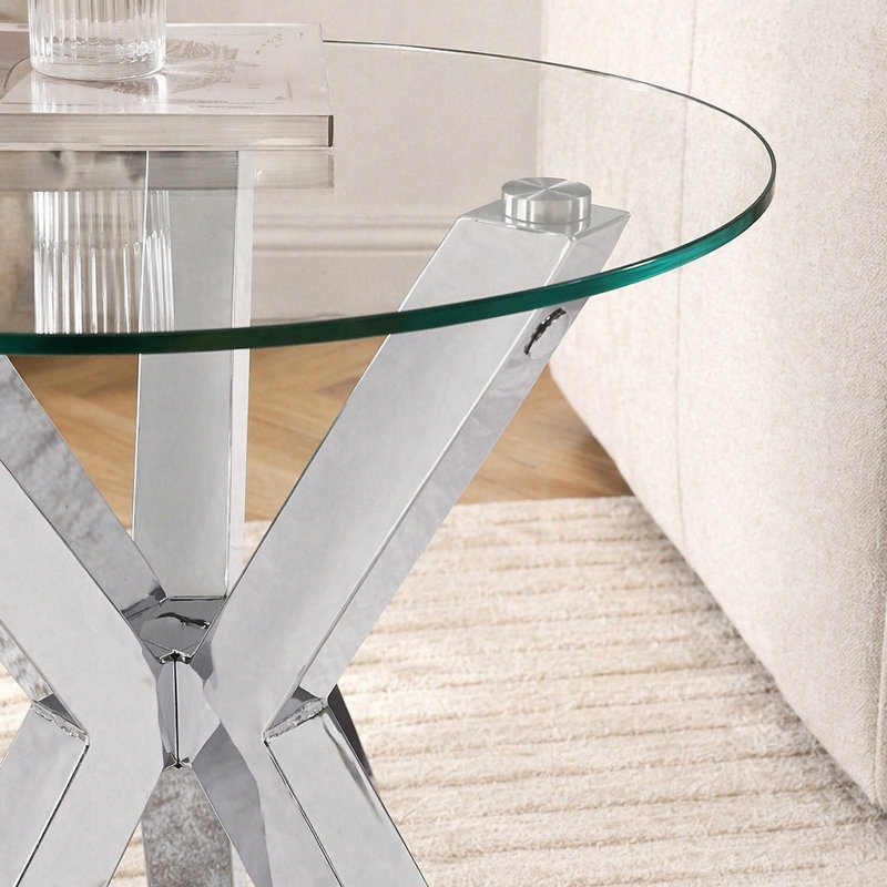 Ensemble de table basse et de table de bout 2 pièces Alexa Chrome