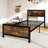 Metal Bed Frame With Headboard & Footboard Metal Slats Support-2065350559