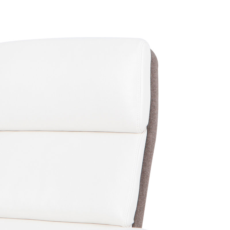 Chaise de bureau pivotante et réglable en hauteur Khaydence, Ivoire