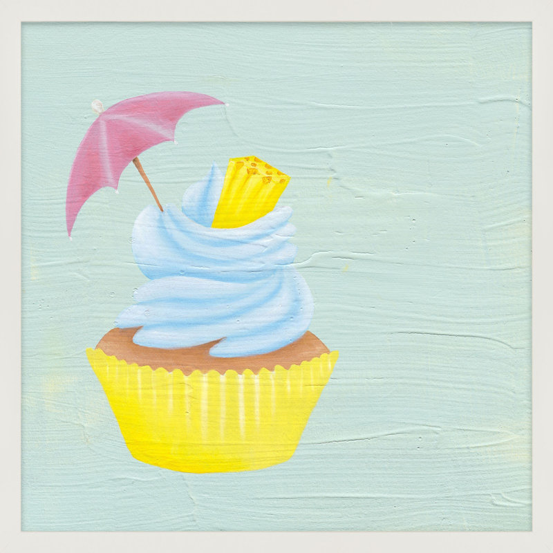 Pineapple Beach Cupcake Print by Katy Montica, White Framed Paper, 20" W x 20" H x 1.25" D