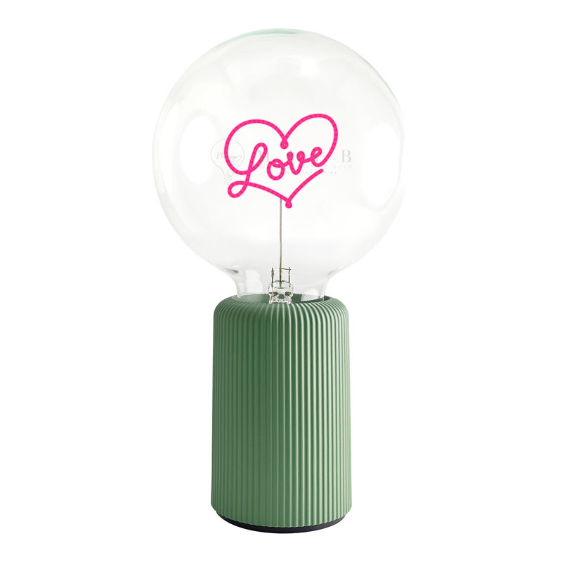 Ampoule LOVE rouge avec base Lampe de table PORTABLE Pop Nomad, Vert