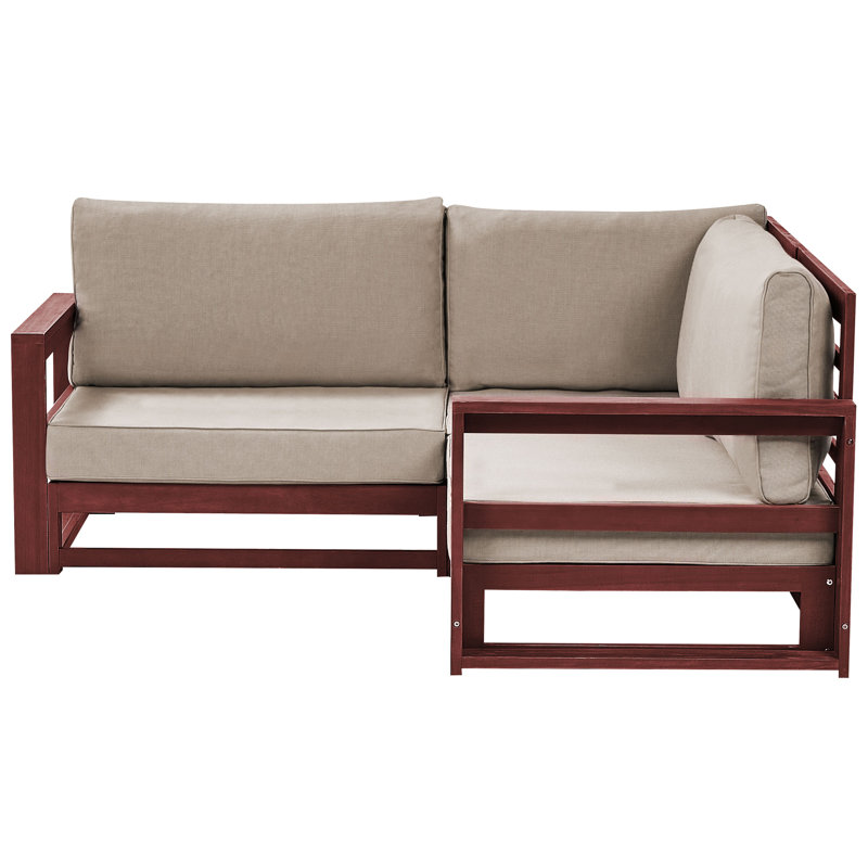 Alard 167cm Wide Patio Sectional with Cushions, Mahogany Brown