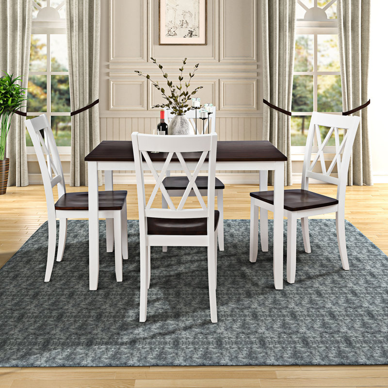 Ensemble de salle à manger rectangulaire L 29,52 po x l 45,47 po, Cerisier, Blanc