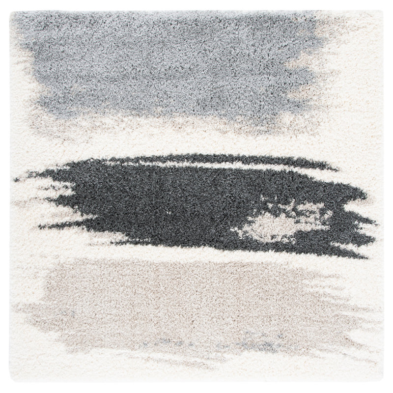 Tapis gris / crème Saraland, Carré 5 pi 3 po