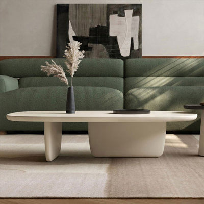 Table basse blanche en bois manufacturé