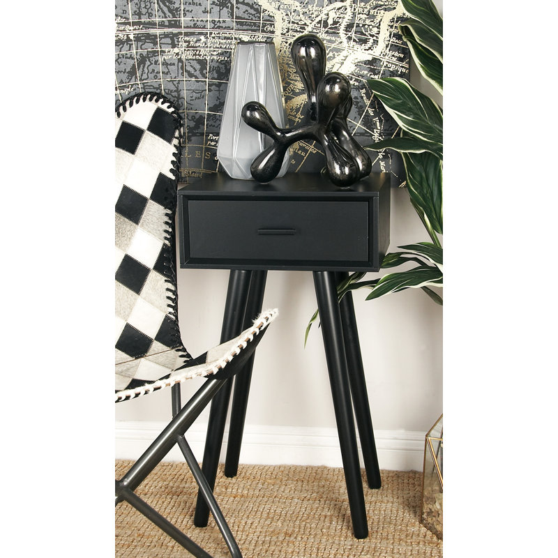 Table de bout avec rangement Berkey, Noir mat