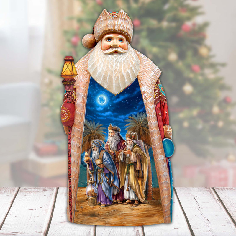 Christmas Figurine in Red/Brown/Blue/White