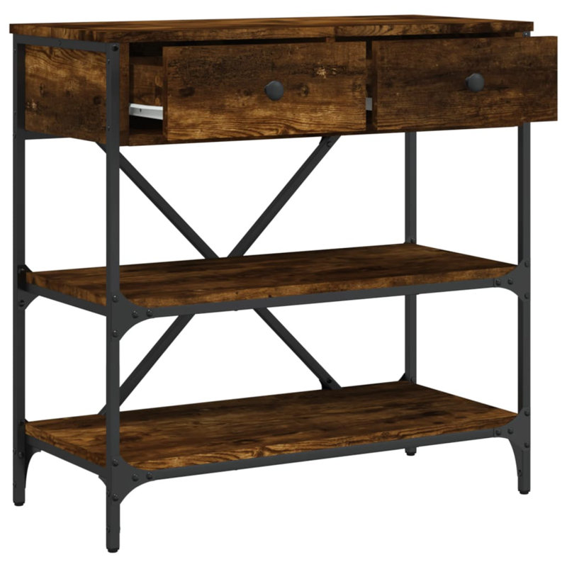 Regnier Console Table, 75cm L x 34.5cm W x 75cm H, Smoked Oak