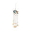 Wind Chime Wood Metal Fish-Shaped Glass Beaded Mosaic Accents for Garden and Home Decor - 26" Blue