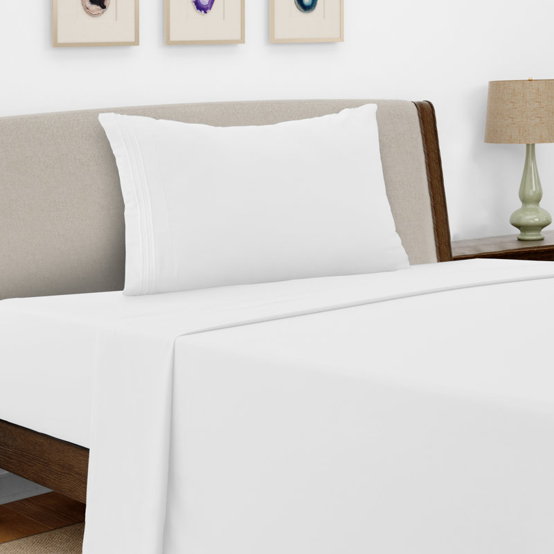 Lux Decor 4-Piece Ultra Soft Microfiber Sheet Set Deep Pocket Fitted Sheet, Wrinkle-Resistant & Easy Care Bedding, Plum