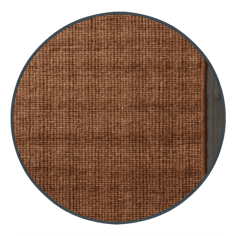 Machine Washable Solid Brown Area Rug, Round 8'
