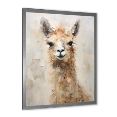 Minimalisme, grunge, alpaga, portrait sur toile