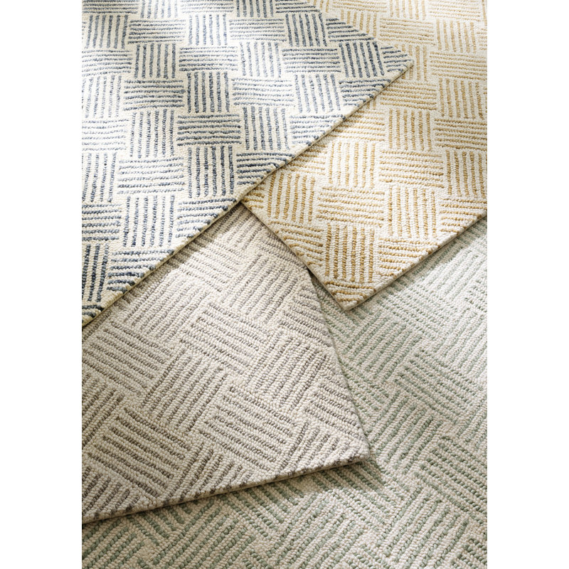 Layers Ochre Hand Hooked Wool Rug, Rectangle 7'6" x 9'6"