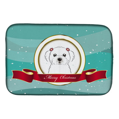 Tapis de séchage maltais merry christmas