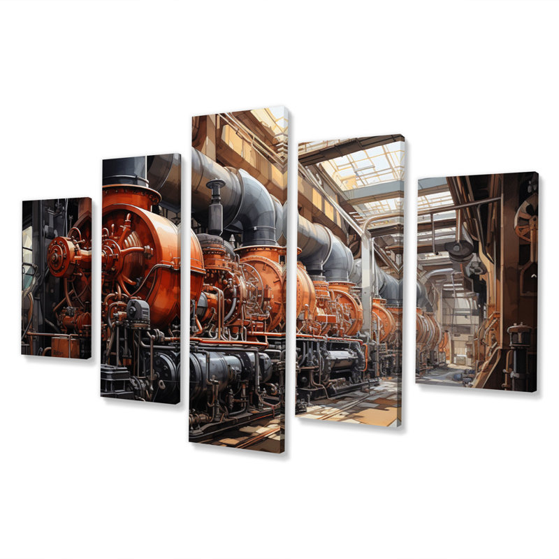 Power Plants Powerful Energies III - Décoration murale architecture - 5 panneaux