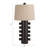 Stoneware Table Lamp With Raised Dots And Linen Shade