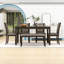 Ensemble de table de salle à manger 6 pièces avec table, banc rembourré et 4 chaises rembourrées pour la salle à manger-1991785626