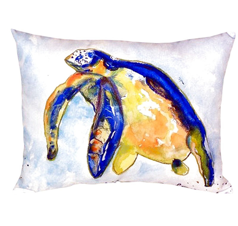 Sea Turtle Outdoor Reversible Throw Pillow