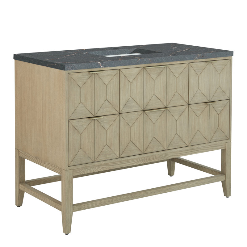 Ensemble de meuble-lavabo simple 48 po Emmeline, Bleu parisien, 8 po