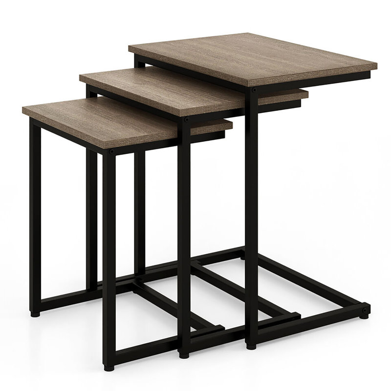 Yamile Nesting Coffee Table, Gray, Black