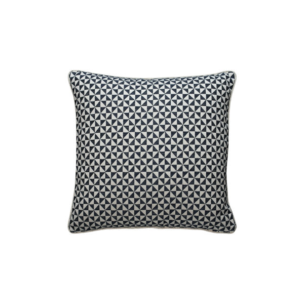 Andrew Martin Bruton Geometric Feather Linen Reversible Throw Pillow ...