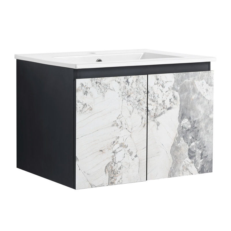 Meuble-lavabo mural 24 po avec lavabo en céramique