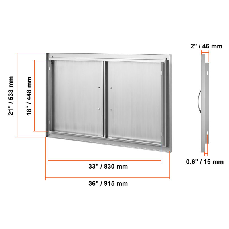 Portes d'accès en acier inoxydable 36 po VEVOR