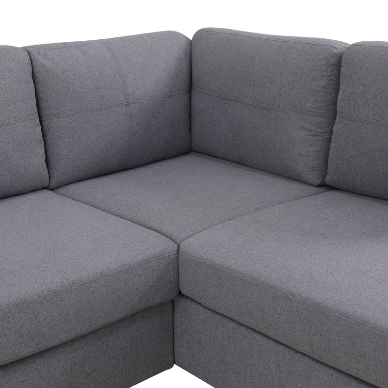 Canapé modulaire 2 pièces gris clair, Orienté à droite