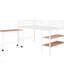 Lit mezzanine simple en métal avec bureau et tablettes, conception peu encombrante pour le bureau et le rangement, blanc-188080350