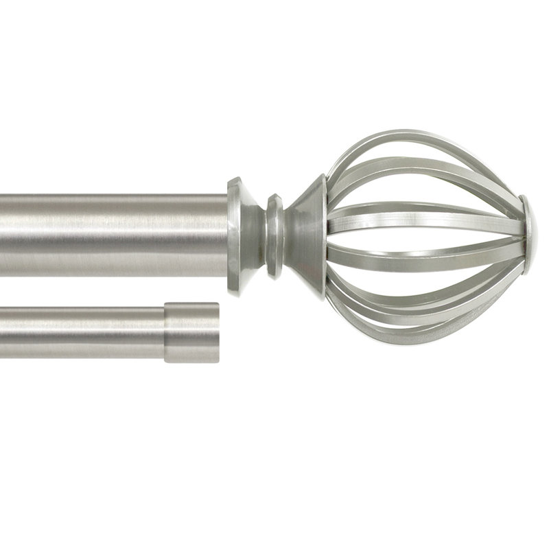 Tringle à rideaux double Mersey Cage Drapery, Nickel brossé plaqué