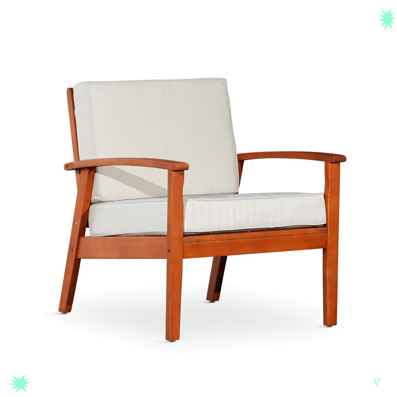 Méridienne d'extérieur en bois Durane, Naturel, Beige