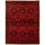 Tapis de la zone en laine rouge 5 pi 1 po x 6 pi 6 po à la main one-of-kind-noué la 2010s esari turque Allaina