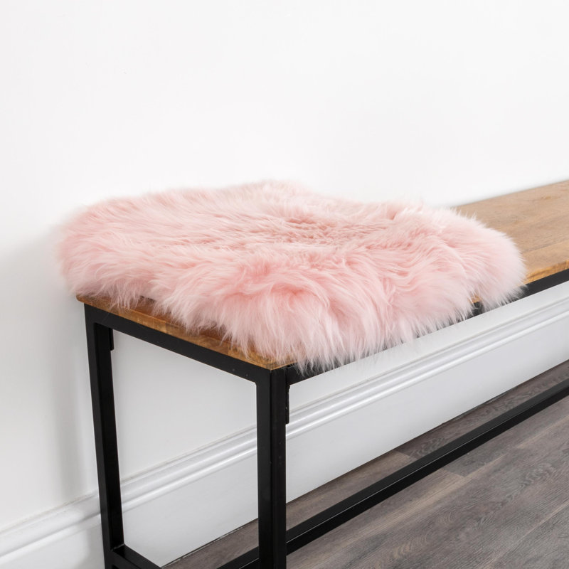 Sheepskin Chair Pad Cushion, Pink